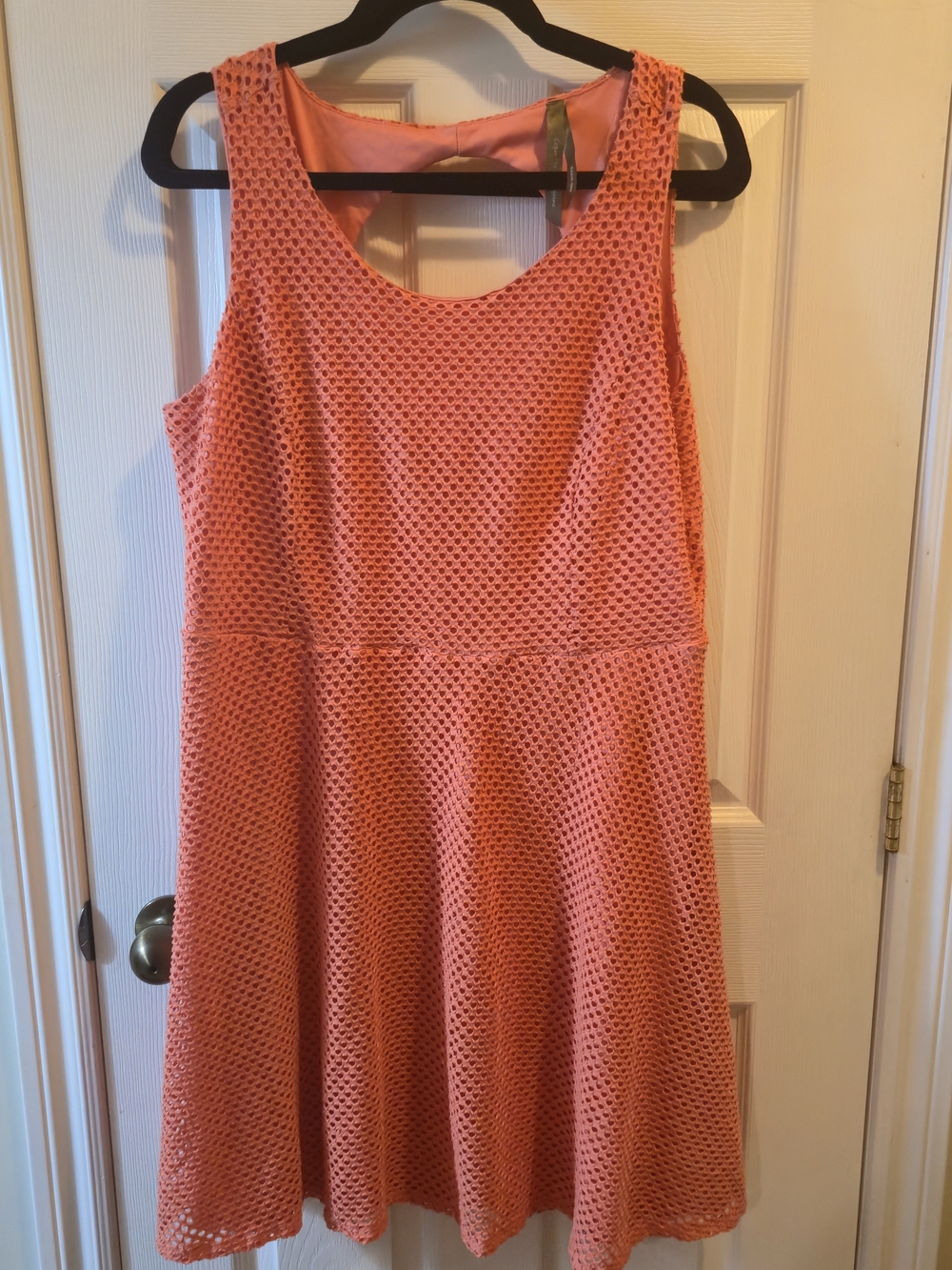 Penningtons Coral Sleeveless Fit & Flare Dress With Keyhole Back